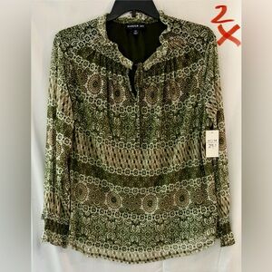 Harper Green Patterned Blouse